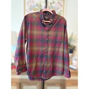 Pendleton Mason Flannel Long Sleeve Plaid Button Down Shirt Purple Mens Large
